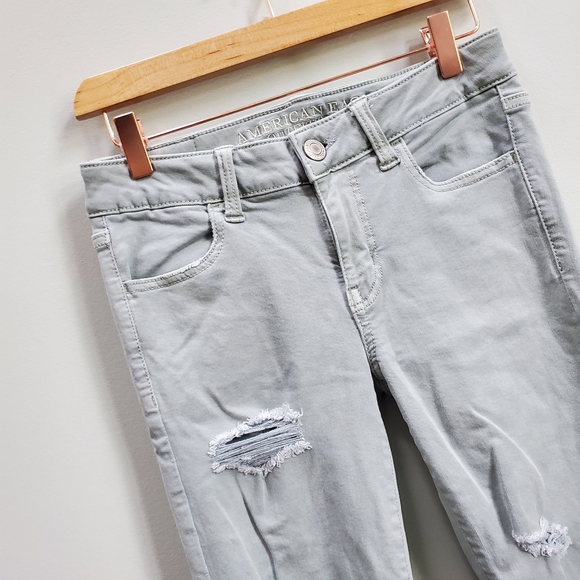 AE Mint Distressed Jeggings - Picture 4 of 5